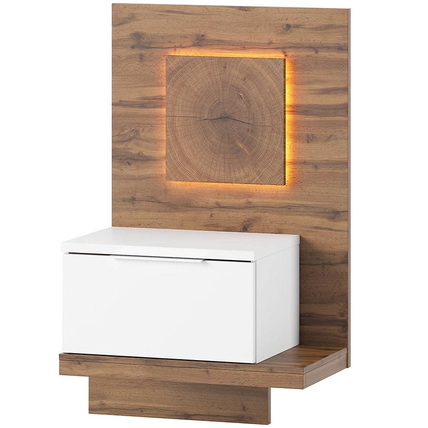 Noční Stolek Livorno 60 cm Dub Wotan/Bílá