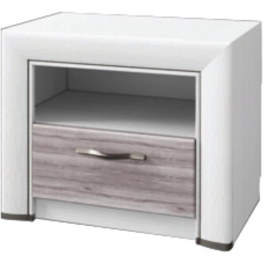 Noční Stolek Olivia 56cm Krém / Dub Ancona BAUMAX