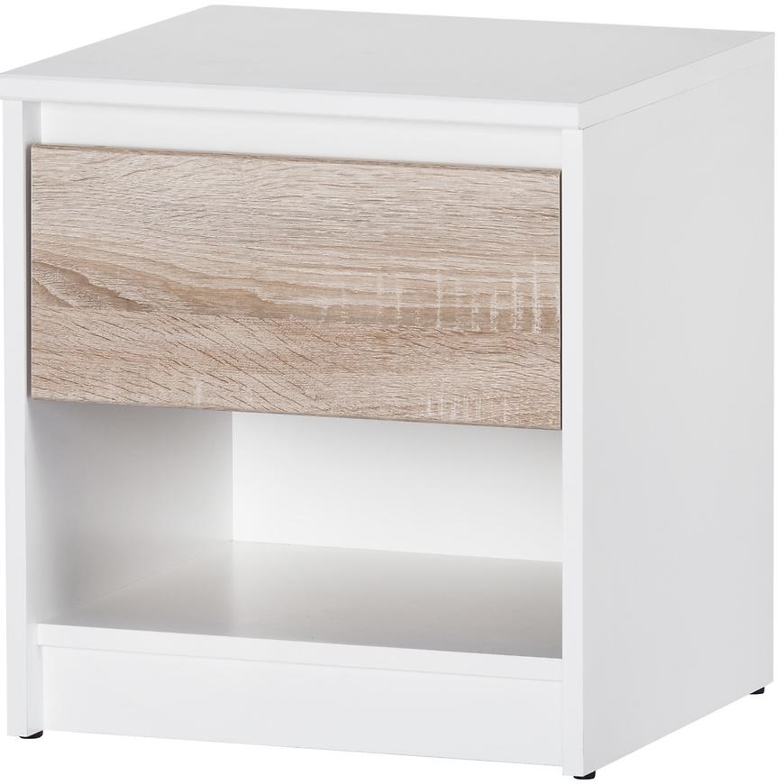 Noční Stolek Wenecja 42cm Bílá/Dub Sonoma BAUMAX