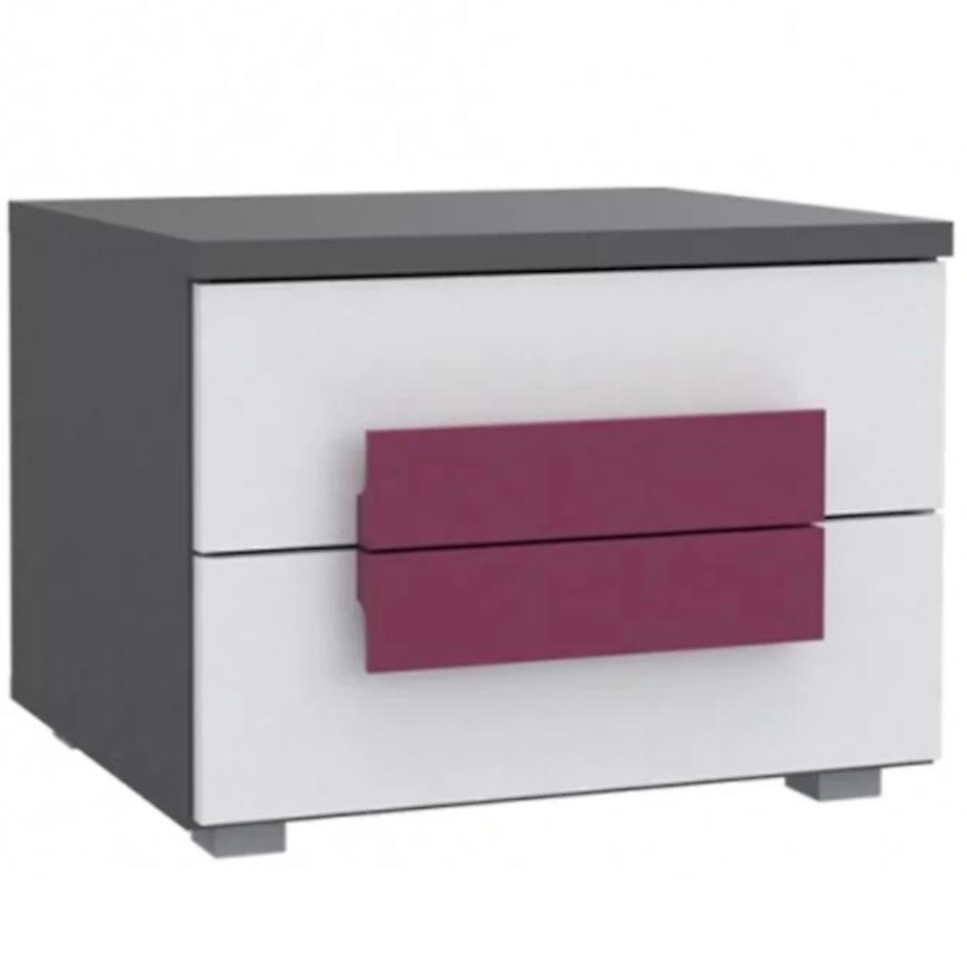 Noční stolek Libelle 50 cm Bílý/Šedá BAUMAX