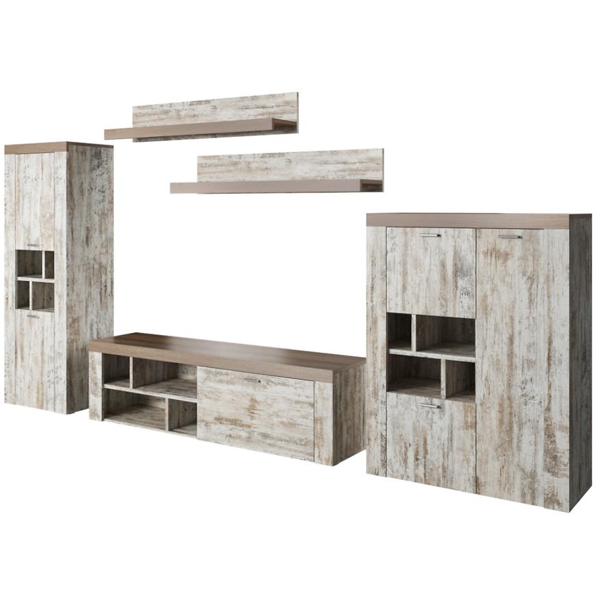 Obývací Stěna Amy 306cm Canyon White Pine BAUMAX