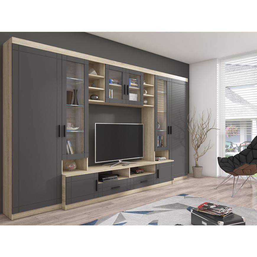 Obývací Stěna Paris 340cm Grafitová/Dub Sonoma BAUMAX