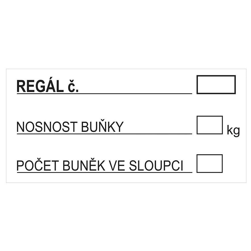 Označení regálu 90x45 mm BAUMAX