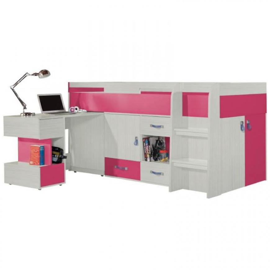 Patrová Postel Komi 205cm Jasan/Růžová BAUMAX