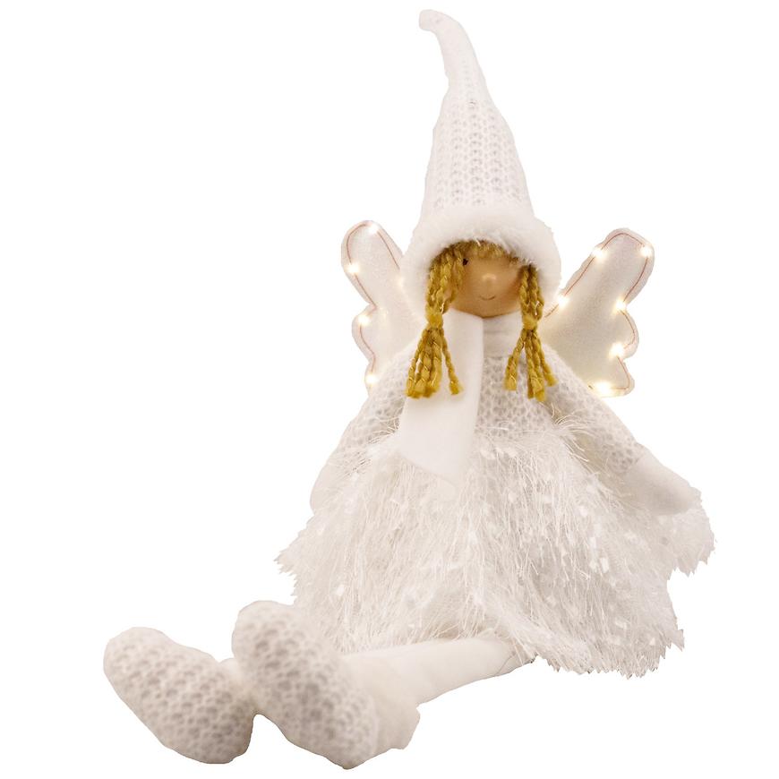 Plišová dekorácia led 40cm anděl 40189 BAUMAX