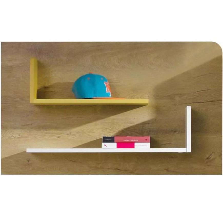 Polička Bruno 100 cm Dub Lefkas/Bílý/Žlutý BAUMAX