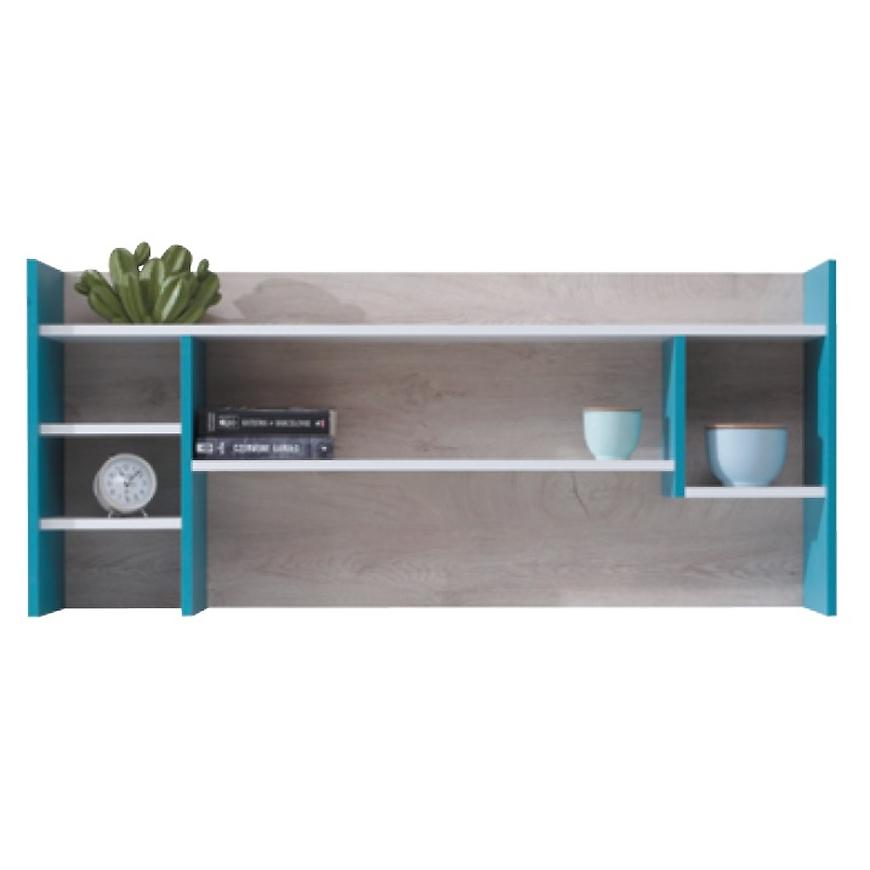 Polička Planet 125 cm Bílý/Dub/Tyrkysový BAUMAX