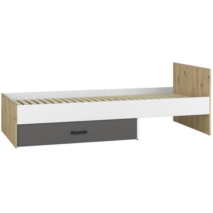 Postel 96 + Rošt Fini 90cm Dub Artisan/Bílá/Antracit BAUMAX