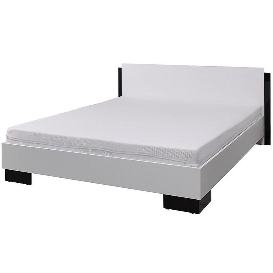 Postel Lux 170 cm Bílý/Černá Lesk BAUMAX