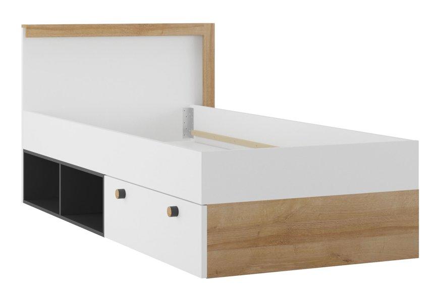 Postel Riva 100 cm Černá Mat/Dub Riviera/Bílý BAUMAX