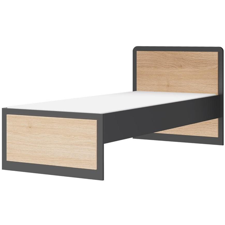 Postel Wow 90 cm Grafit/Zelená Iguana/Dub Nagano BAUMAX