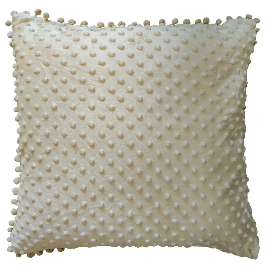 Povlak s bambulkami 45X45 Béžový BAUMAX