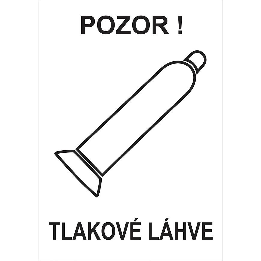 Pozor! Tlakové láhve (bílá) 210x148mm BAUMAX