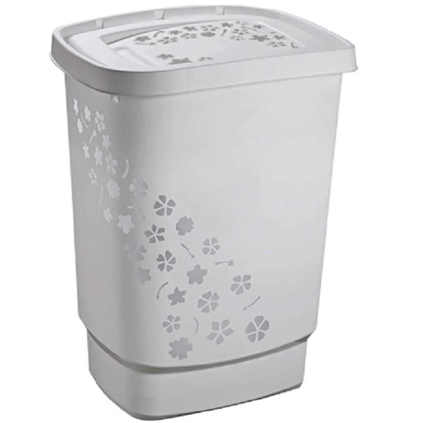 Prádelní koš 55 l Flowers sedy BAUMAX