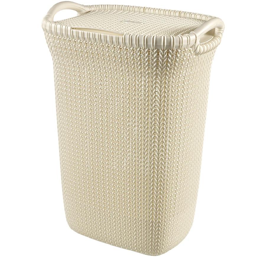 Prádelní koš Knit 57l 228391 krém. BAUMAX