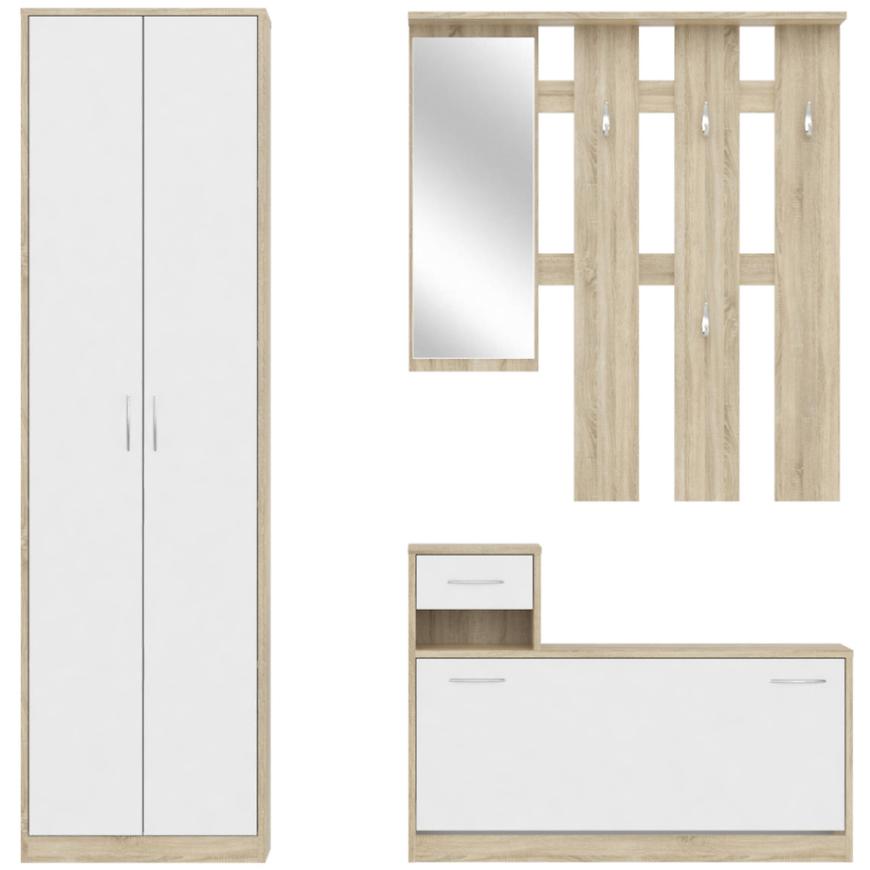 Předsíňová Stěna Alaska 155cm Dub Sonoma/Bílá BAUMAX