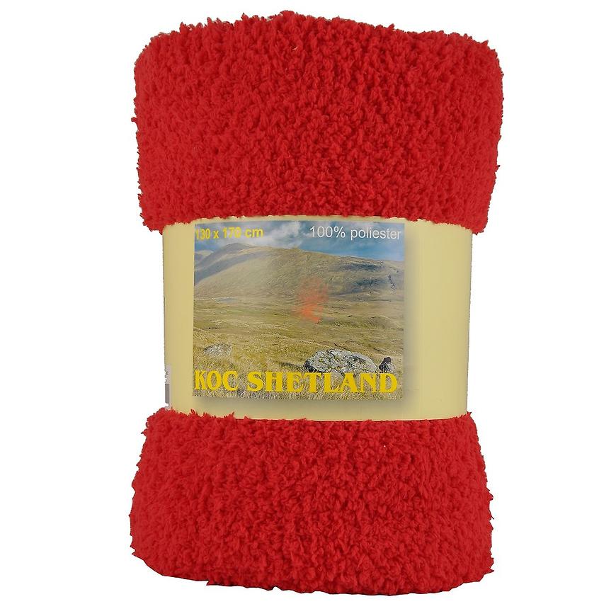 Přikrývka Shetland 130x170 186c červená BAUMAX
