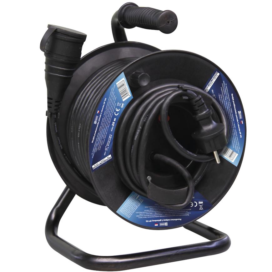 Prodlužovací kabel na bubnu 1G 25m gumový BAUMAX