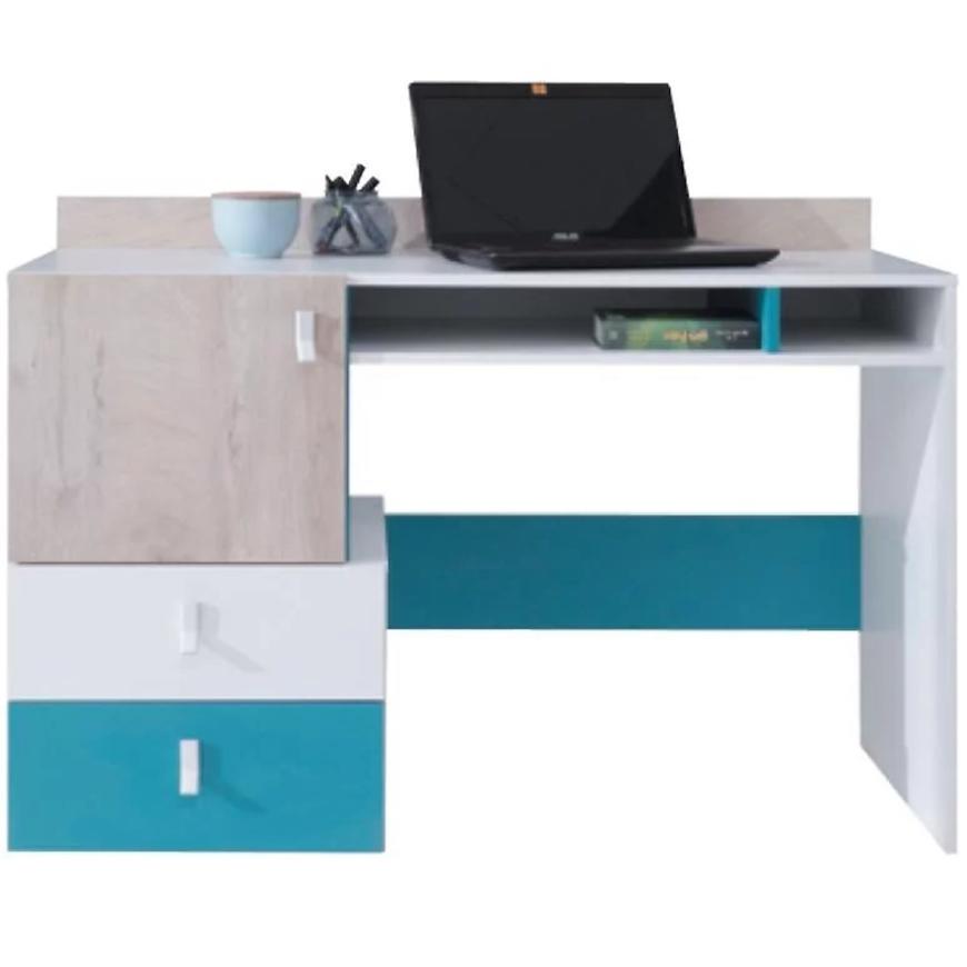 Psací Stůl Planet 125 cm Bílý/Dub/Tyrkysový BAUMAX