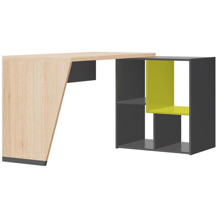 Psací Stůl Wow 130 cm Grafit/Zelená Iguana/Dub Nagano BAUMAX
