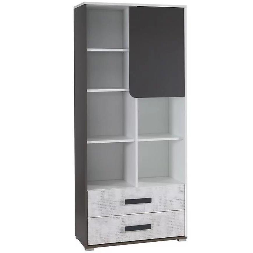 Regál Bruno 80 cm Bílý/Šedá BAUMAX