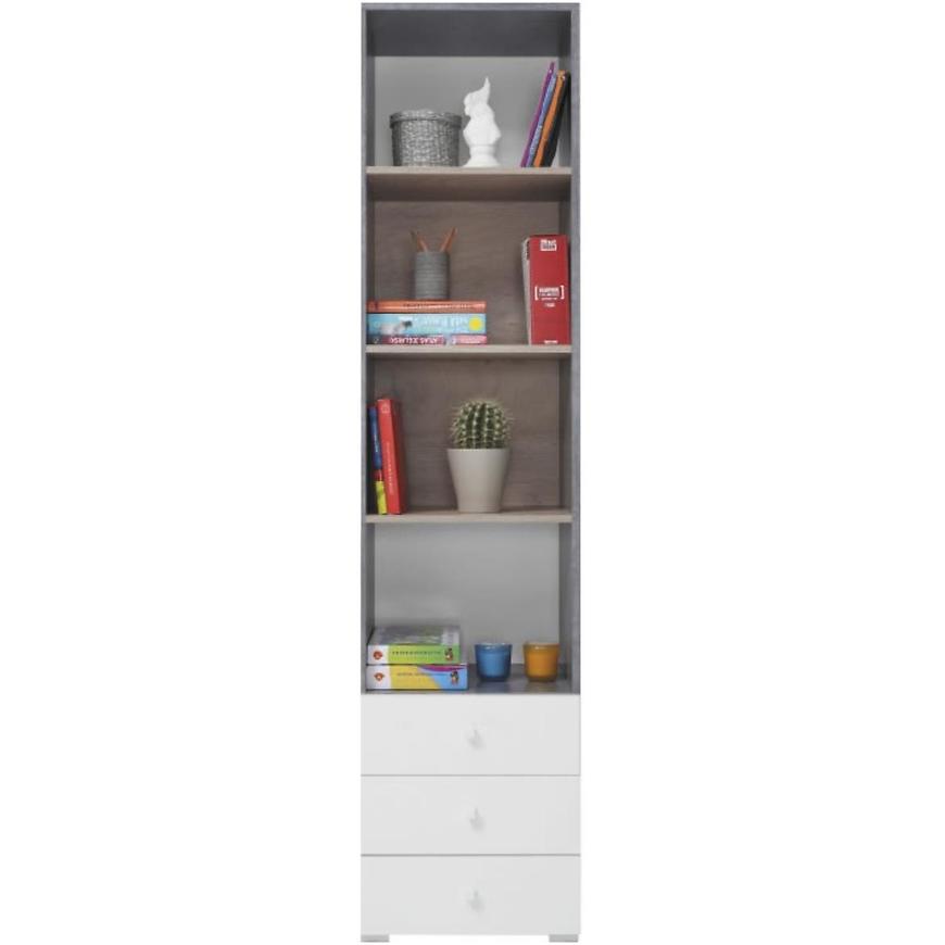 Regál Sigma 45cm Beton/Bílá/Dub BAUMAX