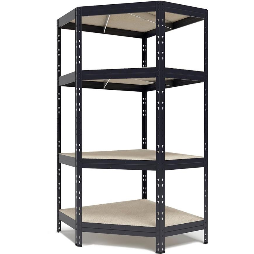 Regál rohový bezšroubový rivet antracit 180x90x45 (250kg) TECHNOMETAL