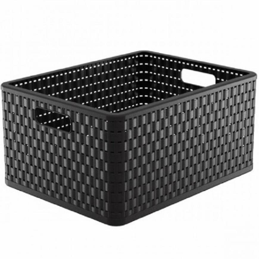 Rotho košík A4 18l Country černý BAUMAX