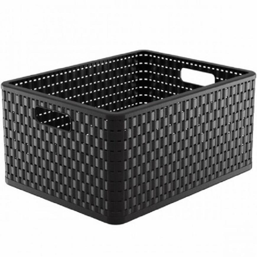Rotho košík A4+ 28l Country černý BAUMAX