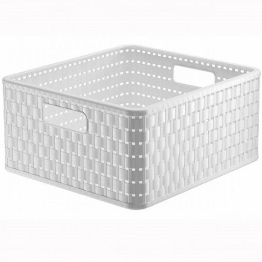 Rotho košík čtvercový 14l Country bílý BAUMAX