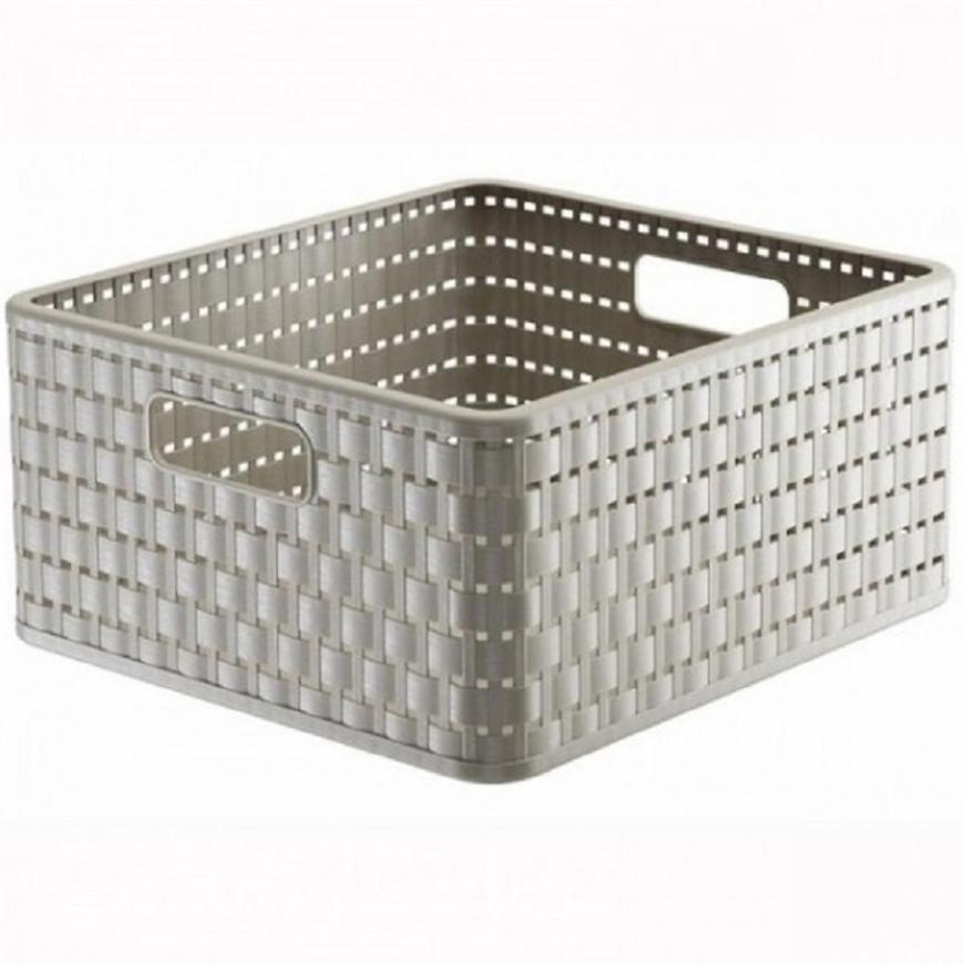 Rotho košík čtvercový 14l Country capuccino BAUMAX