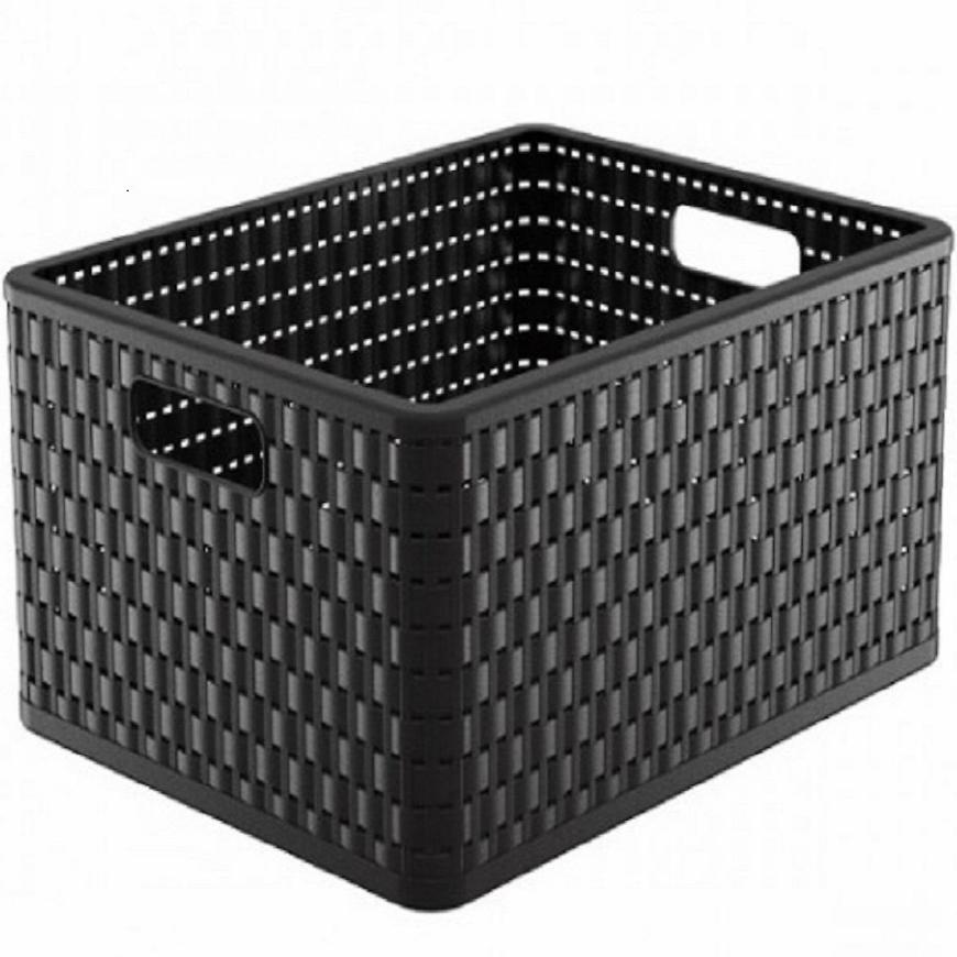 Rotho košík čtvercový 14l Country černý BAUMAX