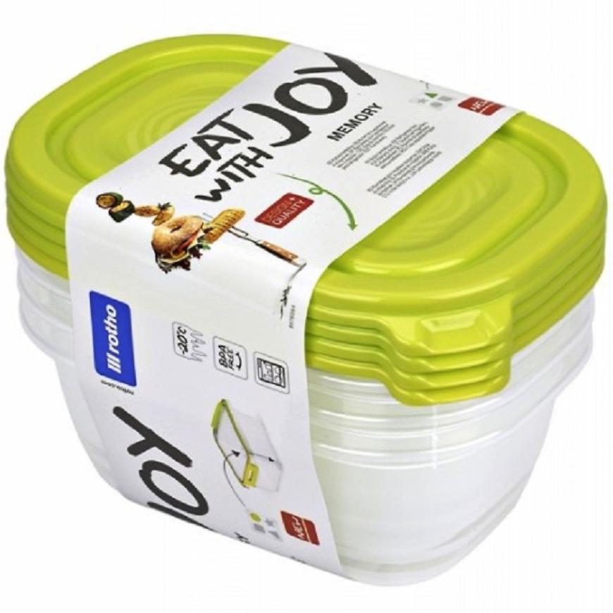 Rotho sada dóz na potraviny Sunshine 0.5l 4cz. průhl BAUMAX