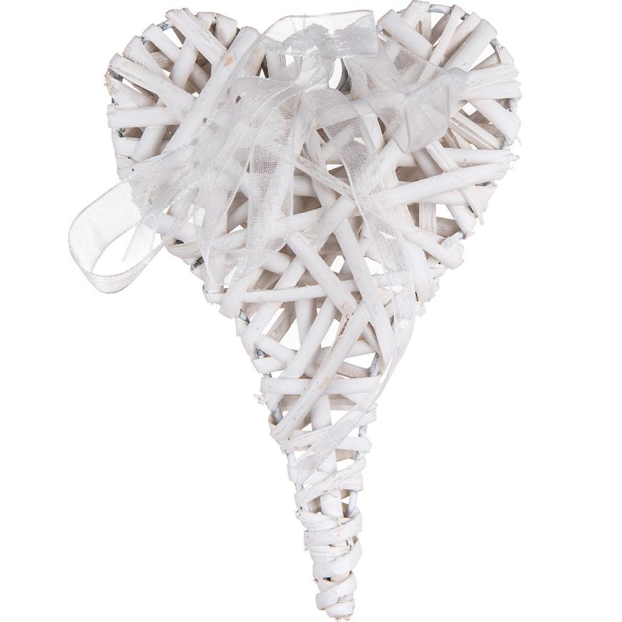 Serce ratanové 10 x 15 cm bílé 63943481 BAUMAX