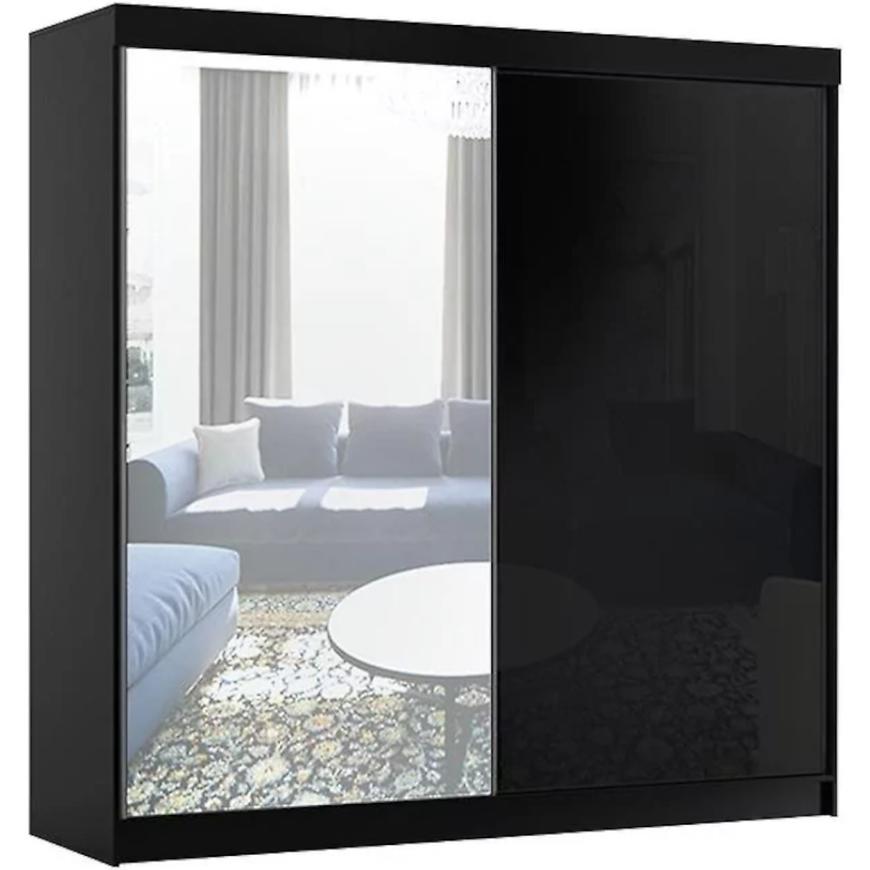 Skříň 200 Se Zrcadlem Samba Černá Lesk BAUMAX