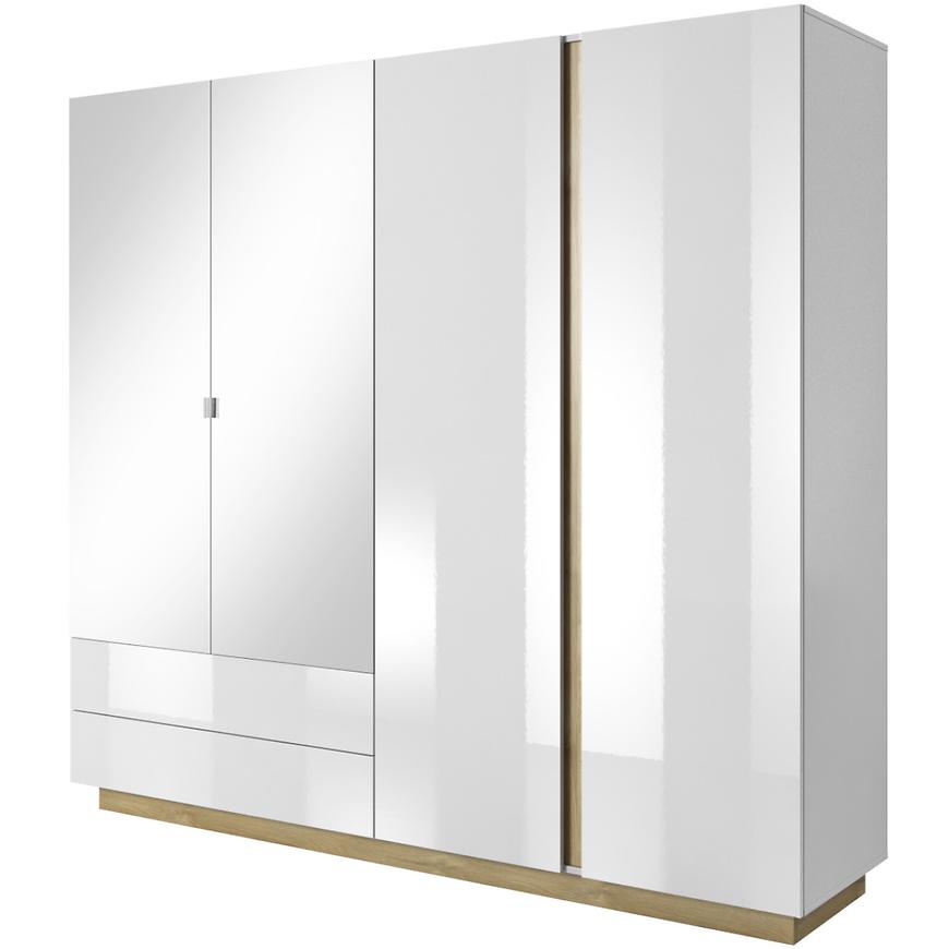 Skříň Arco 220cm Dub Grandson/Bila Lesk BAUMAX