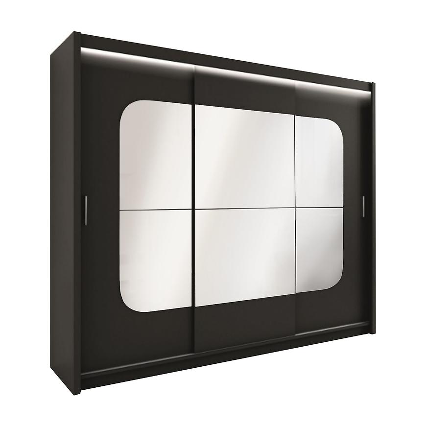 Skříň Barcelona 250 Černá/Zrcadlo BAUMAX