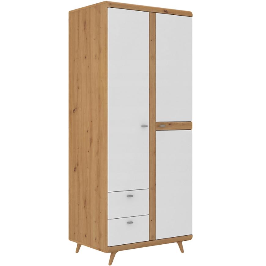 Skříň Bergen 78 cm Dub Artisan/Bílá Lesk BAUMAX