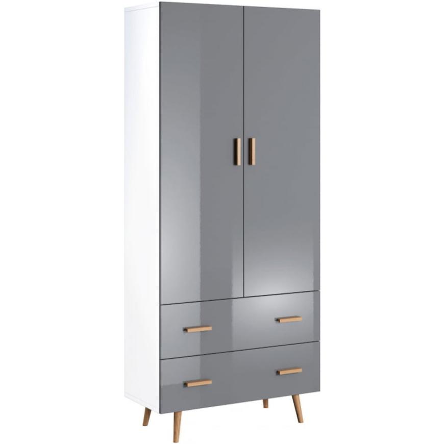 Skříň Brilo 90cm Bílá/Šedá Lak BAUMAX