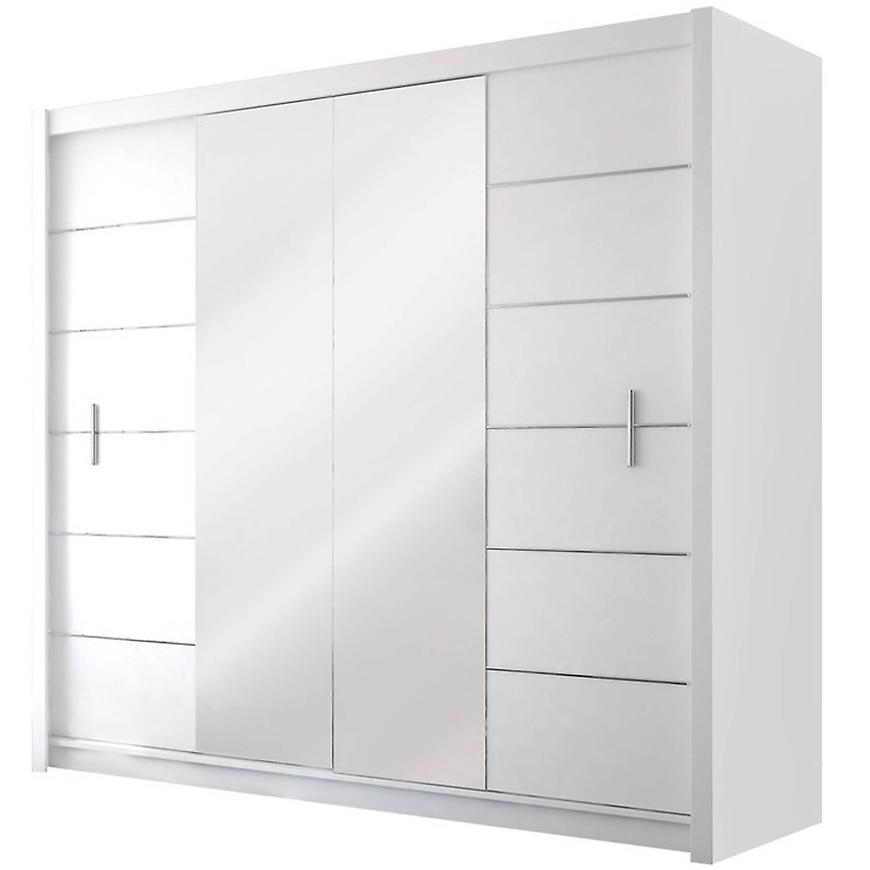 Skříň Lizbona-2 203cm Bílá/Zrcadlo BAUMAX