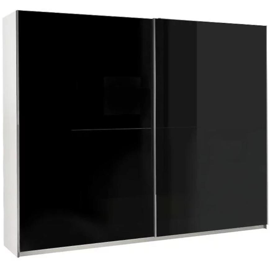 Skříň Lux 244 cm Bílá /Černá Lesk BAUMAX