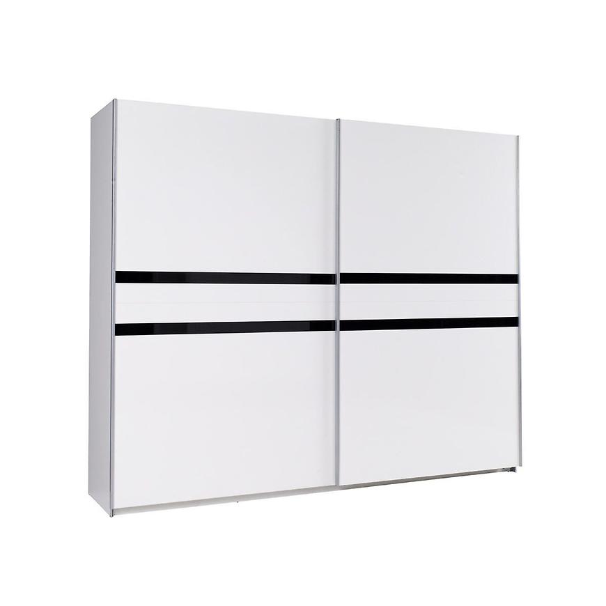 Skříň Lux 244 cm Bílá /černá Lesk BAUMAX