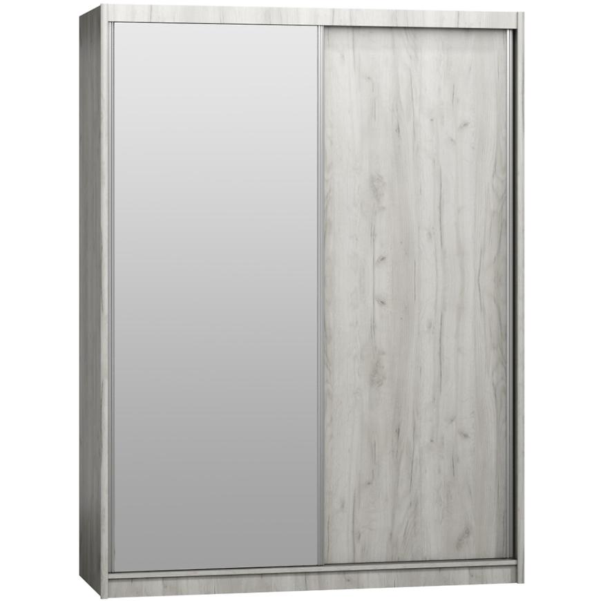 Skříň Maciej 180cm Zrcadlo Dub Kraft Bílá BAUMAX