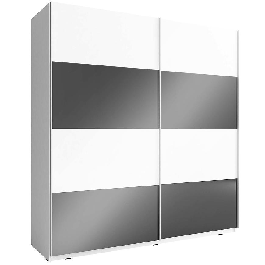 Skříň Mika Multi 200cm Bila/Cerny Lesk BAUMAX