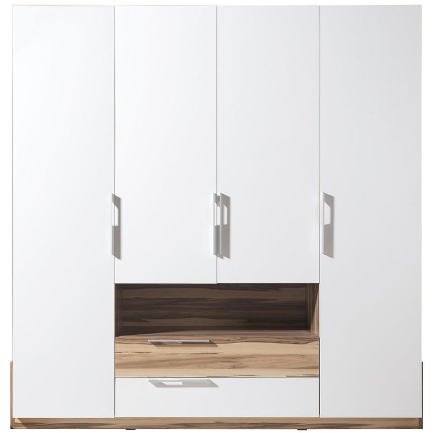 Skříň Morena 210cm Bila Lux/Orech Baltimore BAUMAX