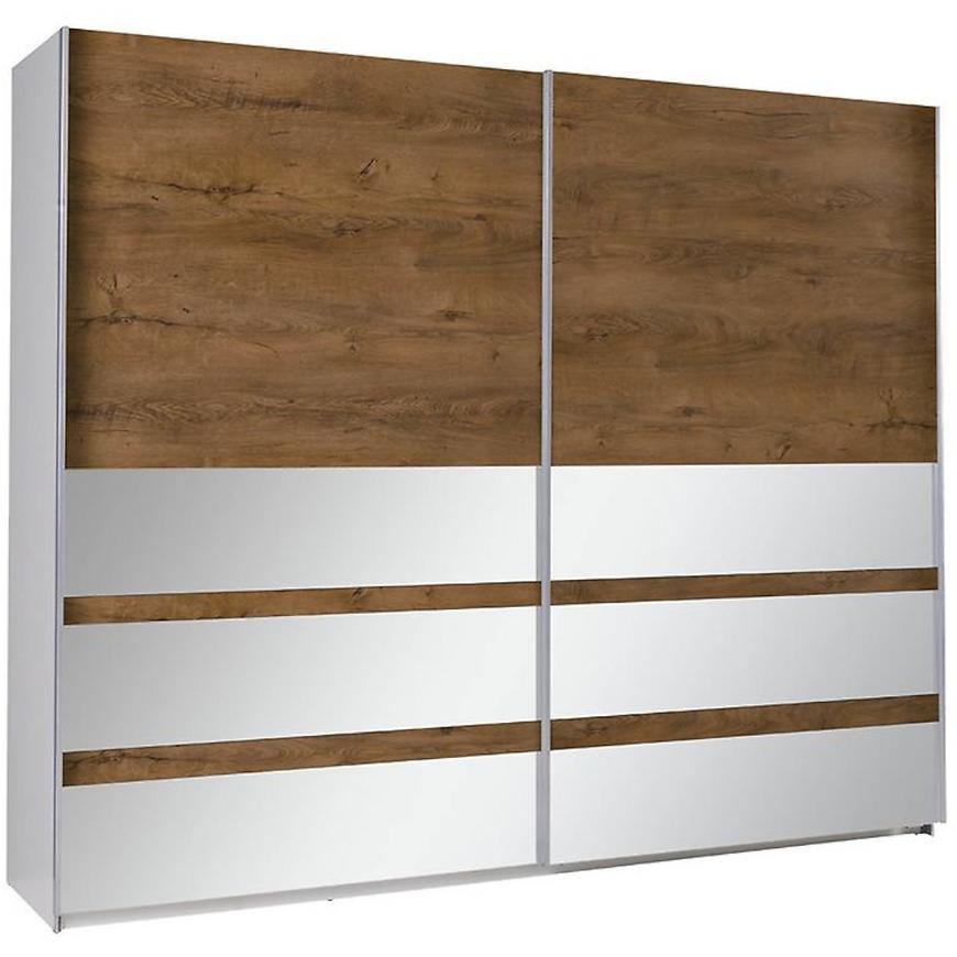 Skříň Se Zrcadlem Lux 244 cm Dub Burgund BAUMAX