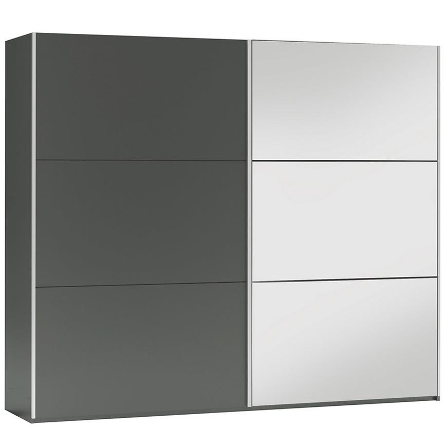 Skříň Vigo 225cm Grafitová/Zrcadlo BAUMAX