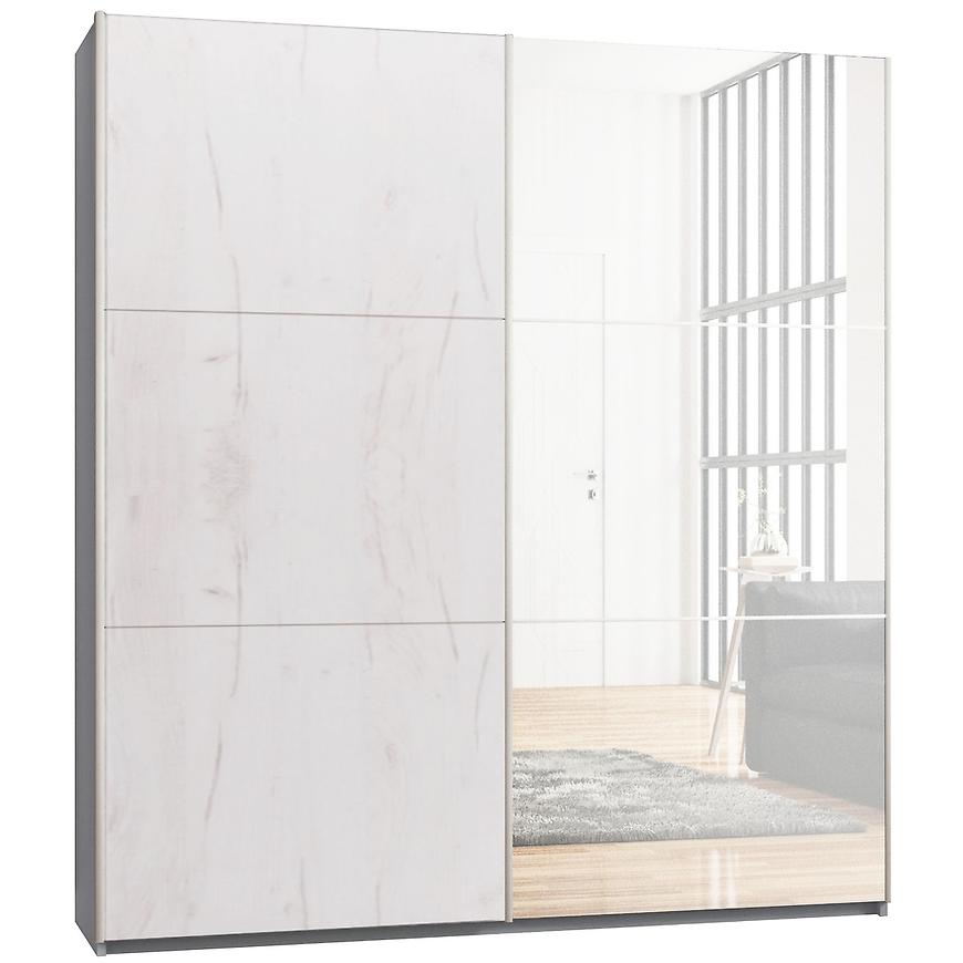 Skříň se zrcadlem Murano III 200 cm Dub Craft Bílá BAUMAX