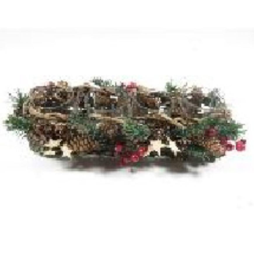 Svícen 4 svíčky 36x15x10 zeleno-červený 63931245 BAUMAX