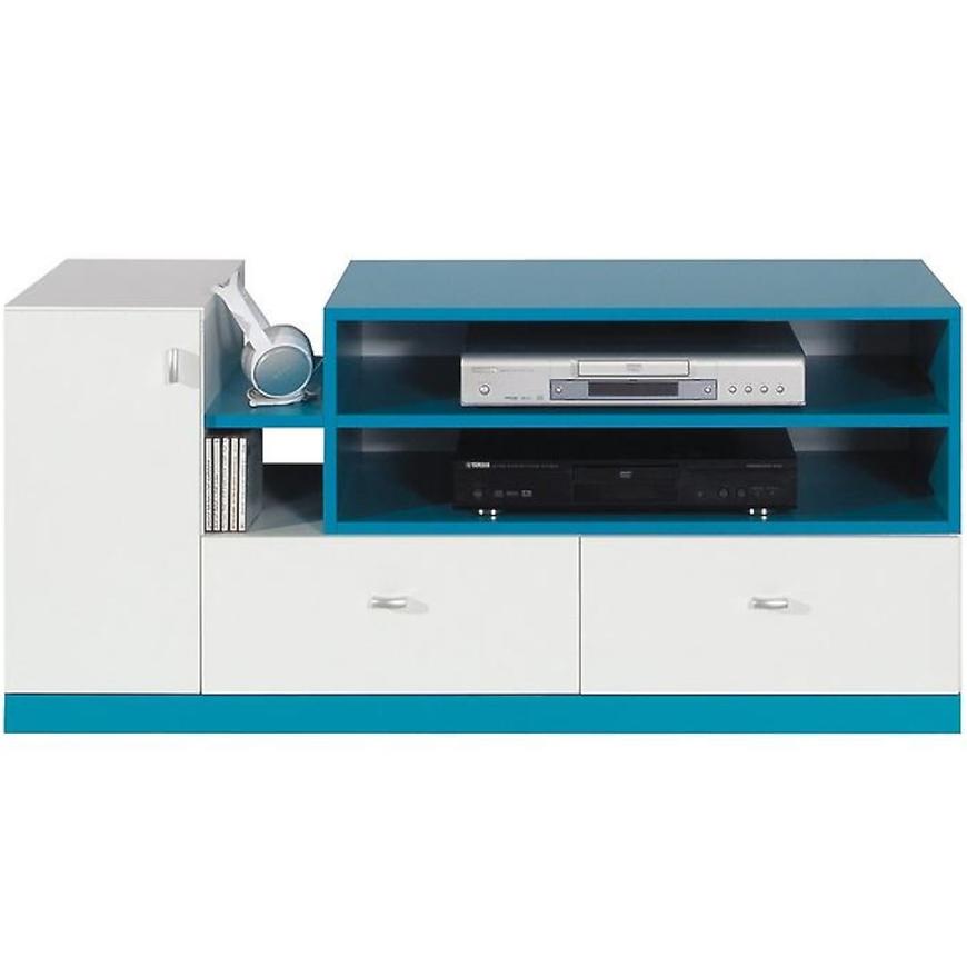 TV Stolek Mobi 120 cm Bílá / tyrkysová BAUMAX